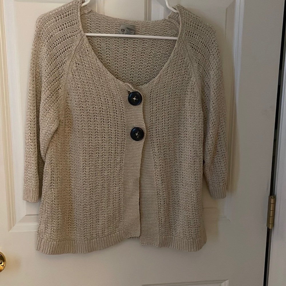 Chico’s Beige Cardigan Sweater Size 3